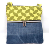 Lime Khaki Leaf Harper Recycled Cross Body Bag