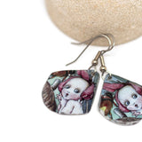 Gumnut Babies Recycled Metal Abstract Dangle Earrings