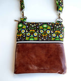 Vintage Floral Green Harper Recycled Cross Body Bag
