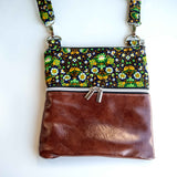 Vintage Floral Green Harper Recycled Cross Body Bag