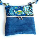Vintage Funky Blue Harper Recycled Cross Body Bag