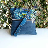 Vintage Funky Blue Harper Recycled Cross Body Bag