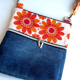 Vintage Orange Floral Harper XL Recycled Cross Body Bag