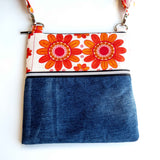 Vintage Orange Floral Harper XL Recycled Cross Body Bag