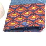 Maroon Floral Denim Soft Glasses Case