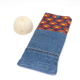 Maroon Floral Denim Soft Glasses Case