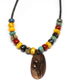 Bohemian Beaded Copper Flower Necklace