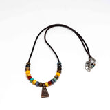 Bohemian Beaded Copper Triangle Necklace