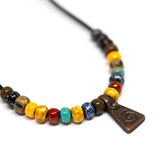 Bohemian Beaded Copper Triangle Necklace
