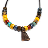 Bohemian Beaded Copper Triangle Necklace