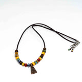 Bohemian Beaded Copper Triangle Necklace