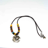 Bohemian Beaded Silver Tone Dragon Necklace