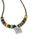Bohemian Beaded Silver Tone Dragonfly Necklace