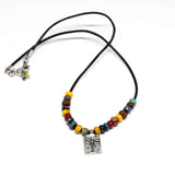 Bohemian Beaded Silver Tone Dragonfly Necklace