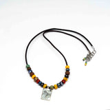 Bohemian Beaded Silver Tone Dragonfly Necklace