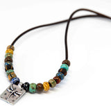 Bohemian Beaded Silver Tone Dragonfly Necklace