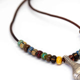 Bohemian Beaded Silver Tone Drop Necklace