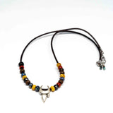Bohemian Beaded Silver Tone Spike Necklace