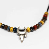 Bohemian Beaded Silver Tone Spike Necklace