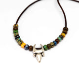 Bohemian Beaded Silver Tone Tribal Pendant Necklace