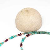 Rustic Turquoise Sparkle Heart Stainless Steel Necklace