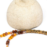 Rustic Orange Sparkle Sun Stainless Steel Necklace