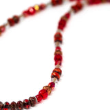 Rustic Red Sparkle Sun Stainless Steel Necklace