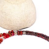 Rustic Red Sparkle Sun Stainless Steel Necklace