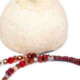 Rustic Red Sparkle Tree Of Life Stainless Steel Necklace