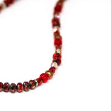 Rustic Red Sparkle Tree Of Life Stainless Steel Necklace