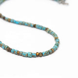 Turquoise Blue Picasso Surfer Stainless Steel Necklace