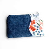 Orange Blue Japanese Embroidery Small Pouch Purse