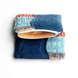 Multi Coloured Striped Small Pouch Purse