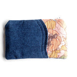 Pink Apricot Quilted Flowers Small Pouch Purse
