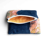 Pink Apricot Quilted Flowers Small Pouch Purse