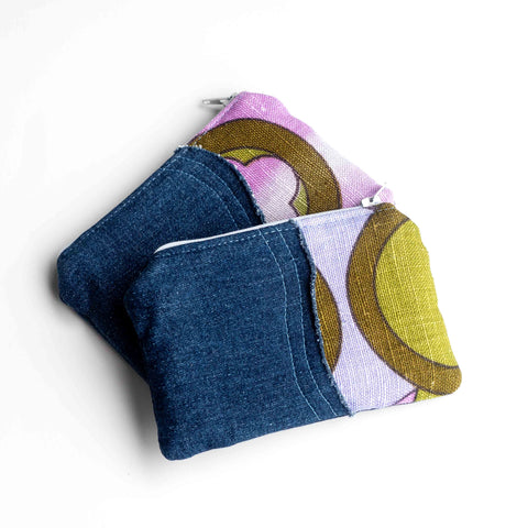 Purple Circles Small Pouch Purse