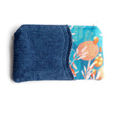 Blue Orange Floral Small Pouch Purse