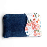 Orange Blue Japanese Embroidery Small Pouch Purse