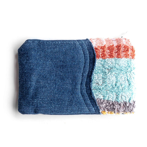 Multi Coloured Striped Small Pouch Purse