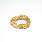 Vintage and Preloved Fabric Scrunchies - Maroon Yellow Orange