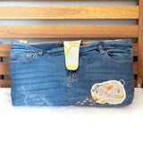 Tropical Large Denim Recycled Slouch Bag