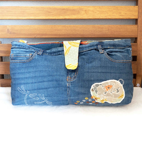 Tropical Large Denim Recycled Slouch Bag
