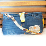 Tropical Large Denim Recycled Slouch Bag
