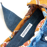 Antique Floral Orange Medium Denim Recycled Slouch Bag