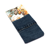 Mint Floral Denim Soft Glasses Case