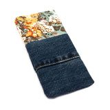 Mint Floral Denim Soft Glasses Case