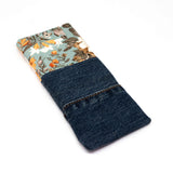 Mint Floral Denim Soft Glasses Case