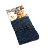 Mint Floral Denim Soft Glasses Case