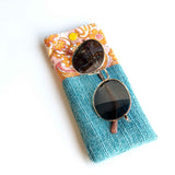 Paisley Pink Blue Soft Glasses Case