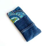 Vintage Funky Blue Soft Glasses Case New